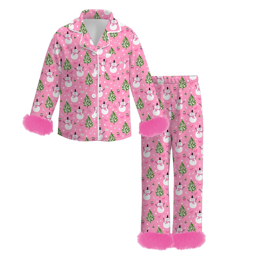 Custom moq 3 eta 7/8week moq 5 eta /4/5week baby girl clothes Christmas long Sleeve pants sets