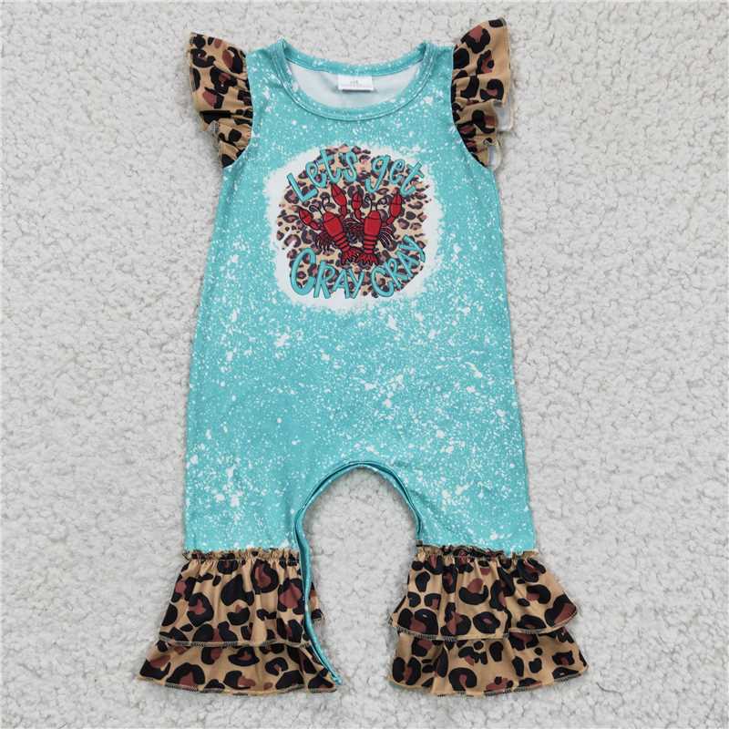 Baby girls lobster prints splash ink style solid color leopard print Sibling Sister Clothes Sets