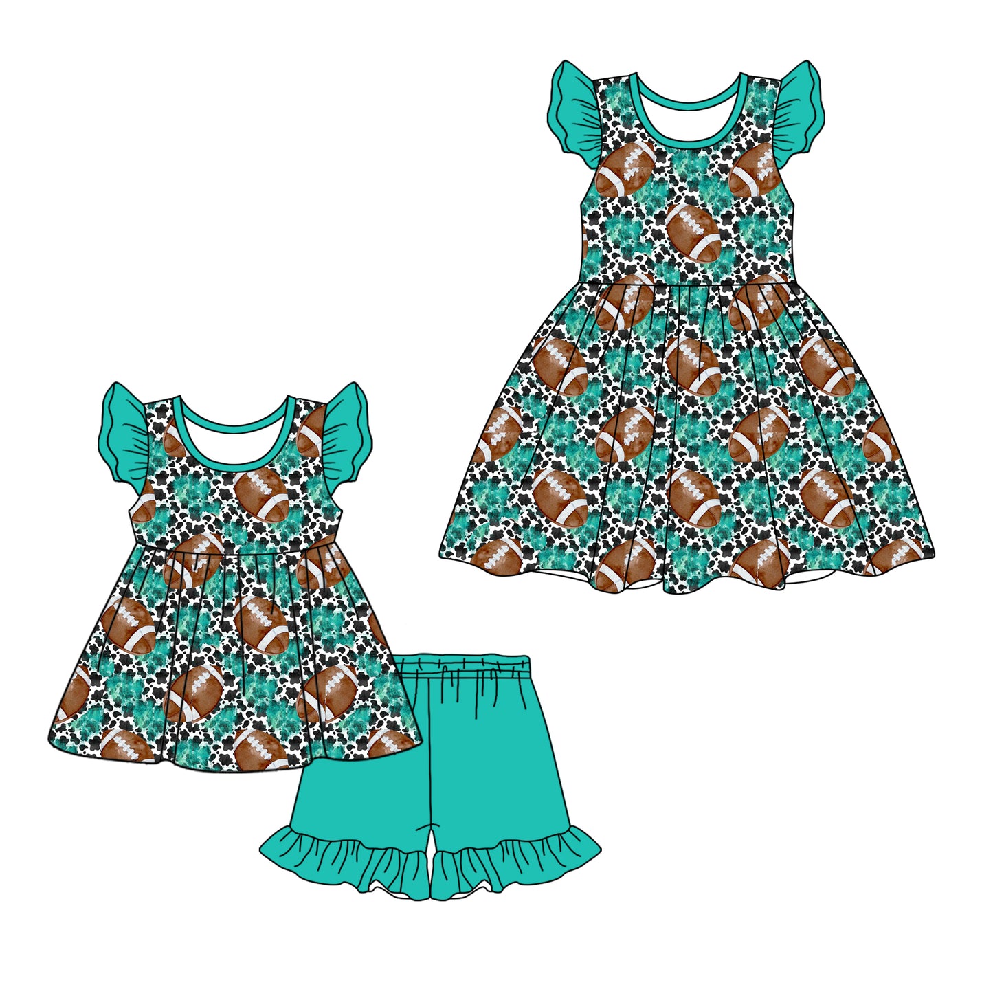 12.11 custom each style moq 5eta 4-6week Sibling Sister rugby baby girl short sleeve shorts sets and dresses match design