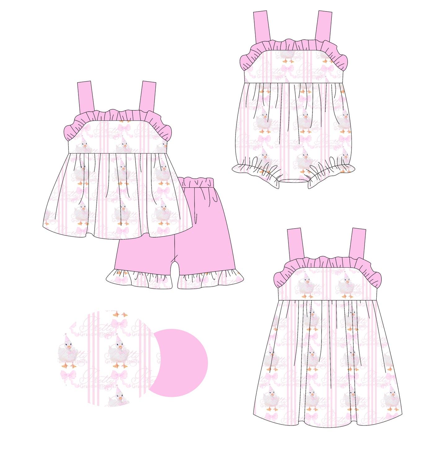 2.28 custom each style moq 5eta 4-6week Sibling Sister bow baby girl short sleeve shorts sets and dress and rompers match family design
