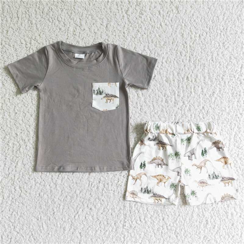 SALES NEW Baby boys summer pocket short sleeve shirt bottom shorts sets