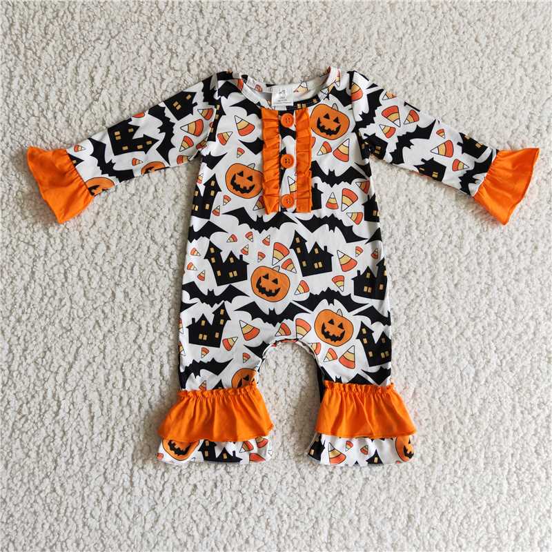 SALES NEW Halloween orange rompers