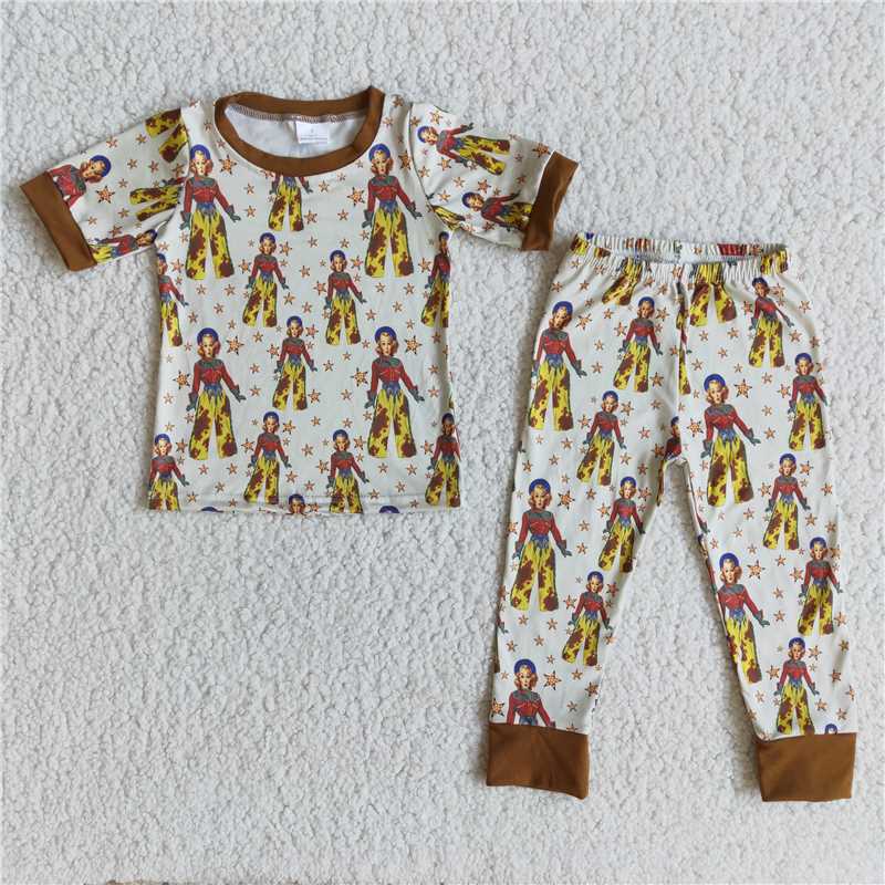 SALES NEW Baby Girls western 2pcs cowgirls pajamas sets