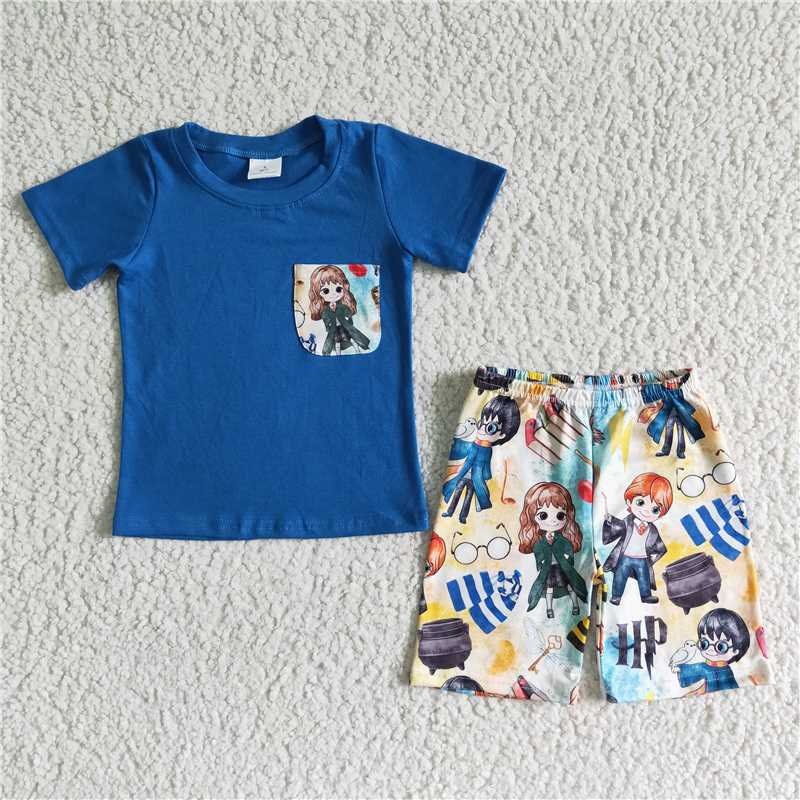 RTS BSSO0048 Boys Harry Potter Blue Pocket Short Sleeve Scarf Hat