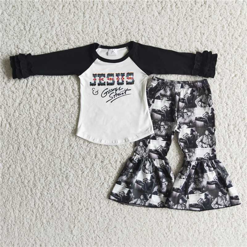 SALES NEW Baby Girls Jesus Bell Black Set Cute Outfit for Little Ones