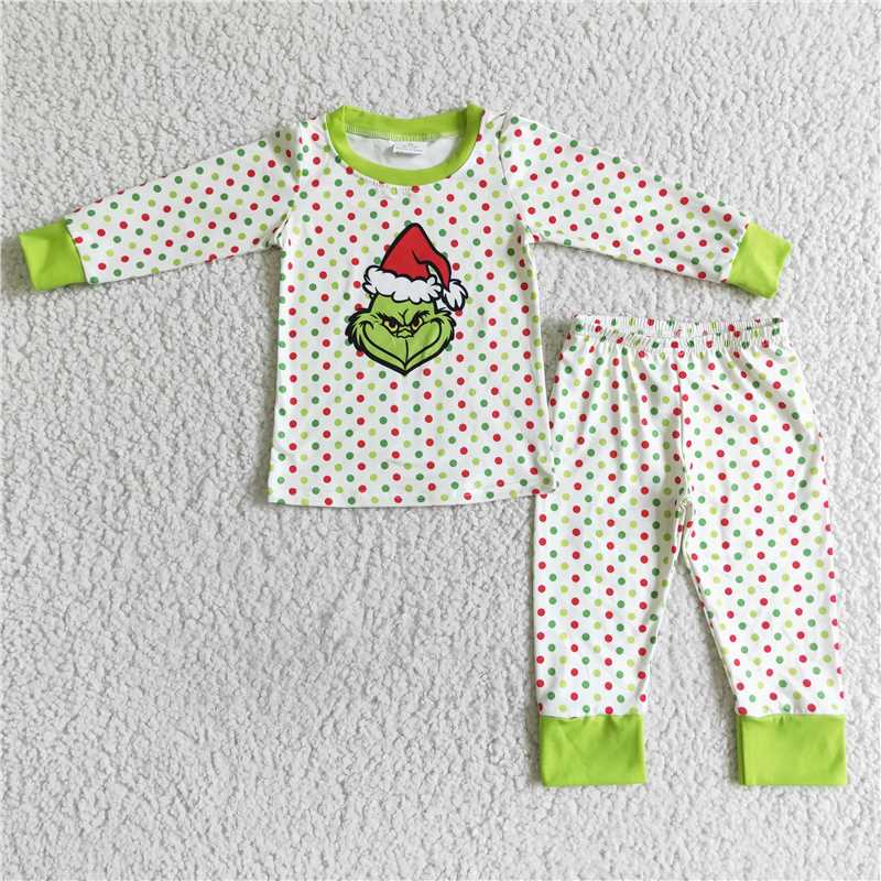 RTS NO MOQ eta 5-7days 6 B1-22 Boys colorful polka dot pajama set