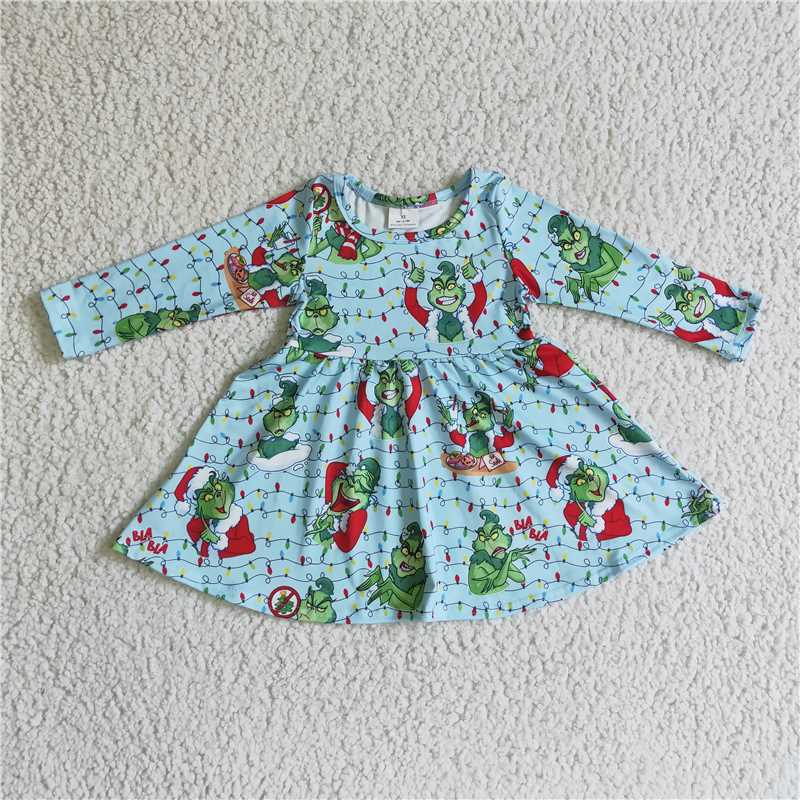 SALES NEW Baby Girls Christmas Green Knee-Length Dress Festive Holiday Outfit for Toddlers