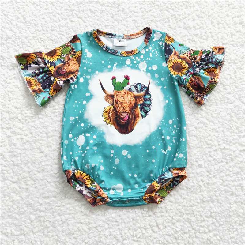 SALES NEW Baby Girls Highland Cow Summer Rompers