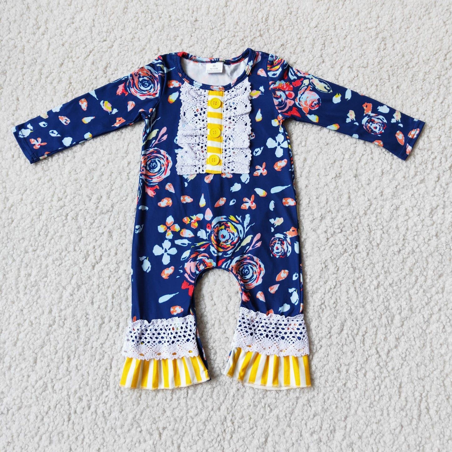 SALES NEW Navy floral fall rompers