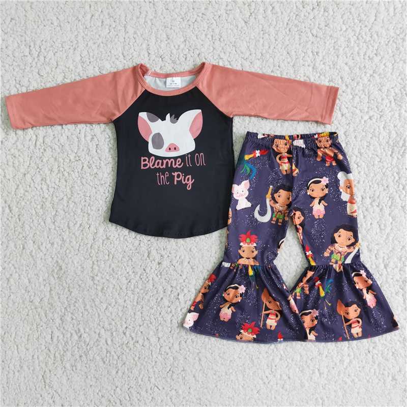 SALES NEW Baby Fall Pig Outfit Clothing Sets Infant Bodysuit And Headband Matching Set Pink Baby Girl Clothes Set Baby Girl Outfit Set