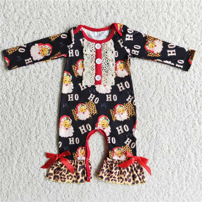 SALES NEW Black Santa girls rompers