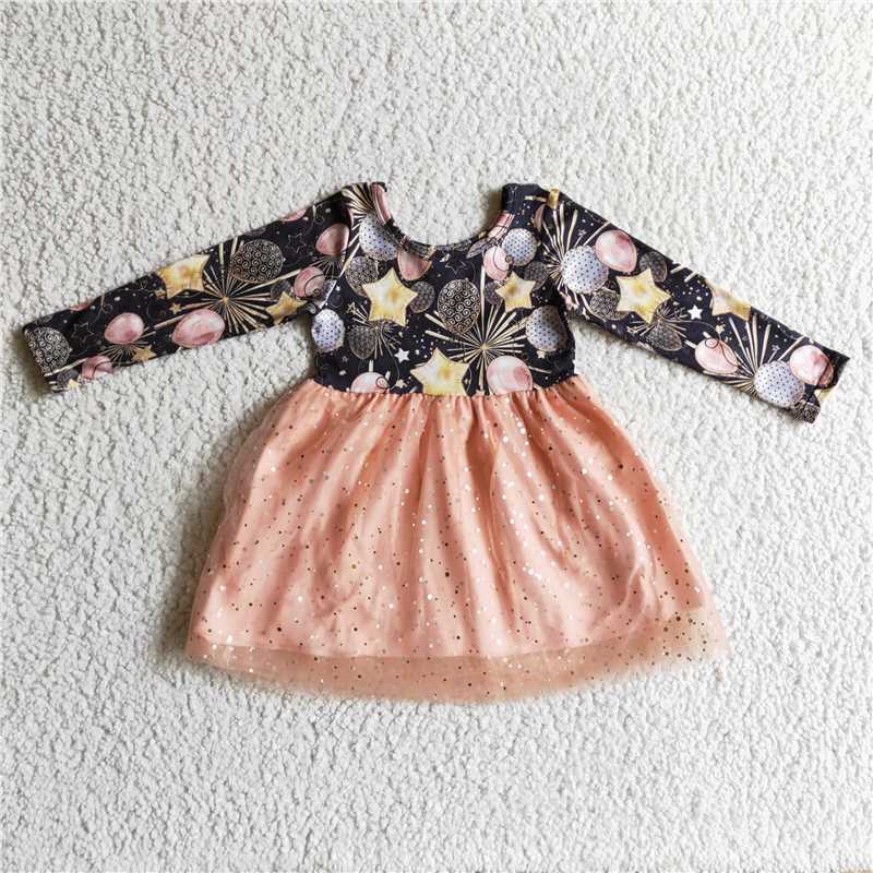 SALES NEW Baby Girls Balloon Sleeve Tutu Knee-Length Dress Cute Fluffy Skirt for Little Girls