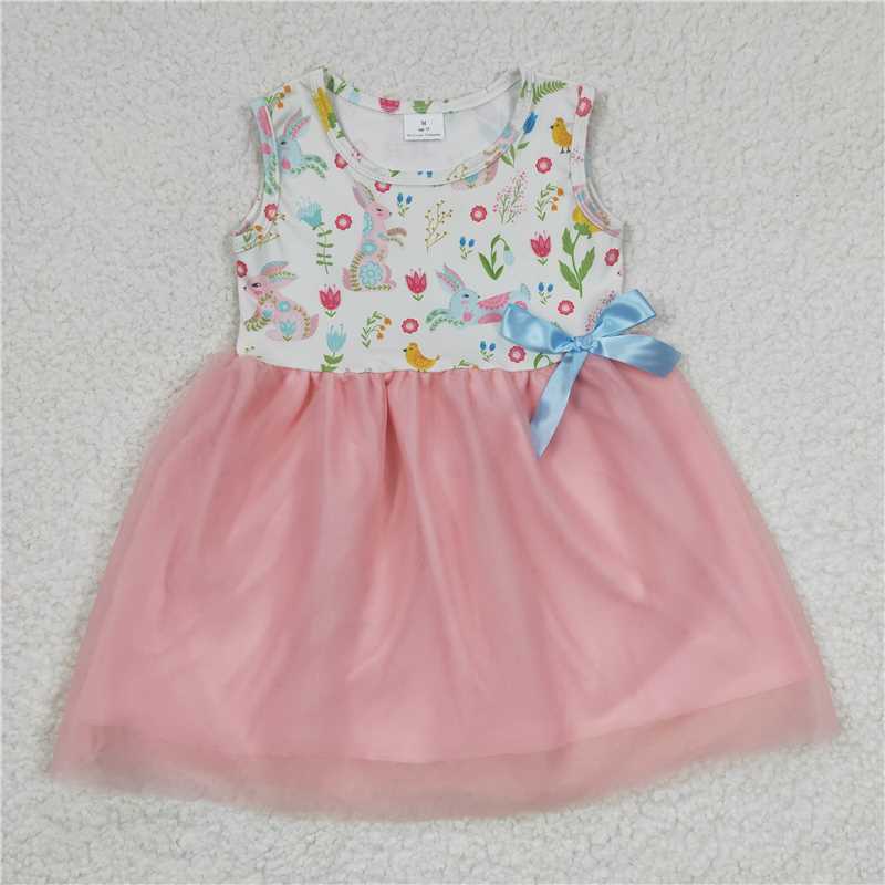 SALES NEW Baby Girls Sleeveless Rabbit Tutu Knee-Length Dresses Children's Costume Easter Outfit for Girls