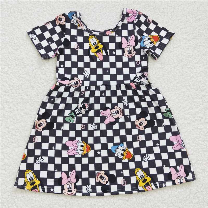 Cute Clothes GSD0235Baby Girls Black Knee Length Dresses
