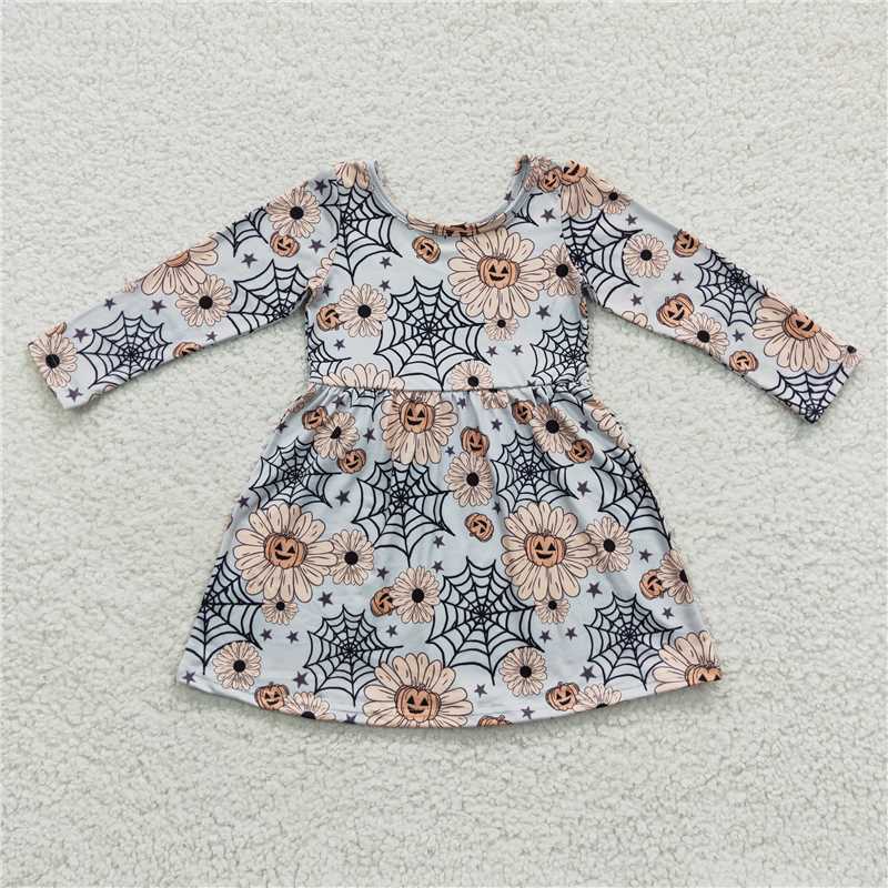 SALES NEW Baby Girls' Halloween Pumpkin And Flowers Dress Cute Toddler Costume for Girls Baby Girls' Costumes for Halloween