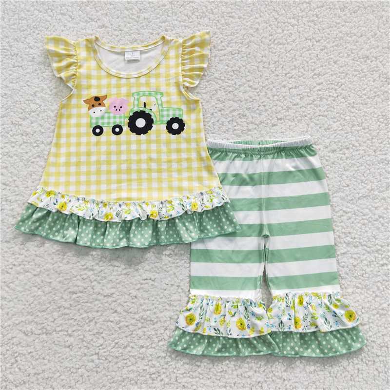 SALES NEW Farm yellow tunic ruffle pants sets