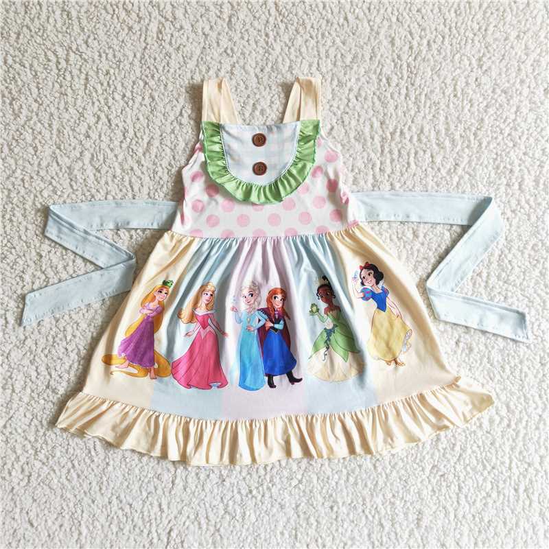 Cute Clothes GSd0018 Baby girls strap summer knee length dresses