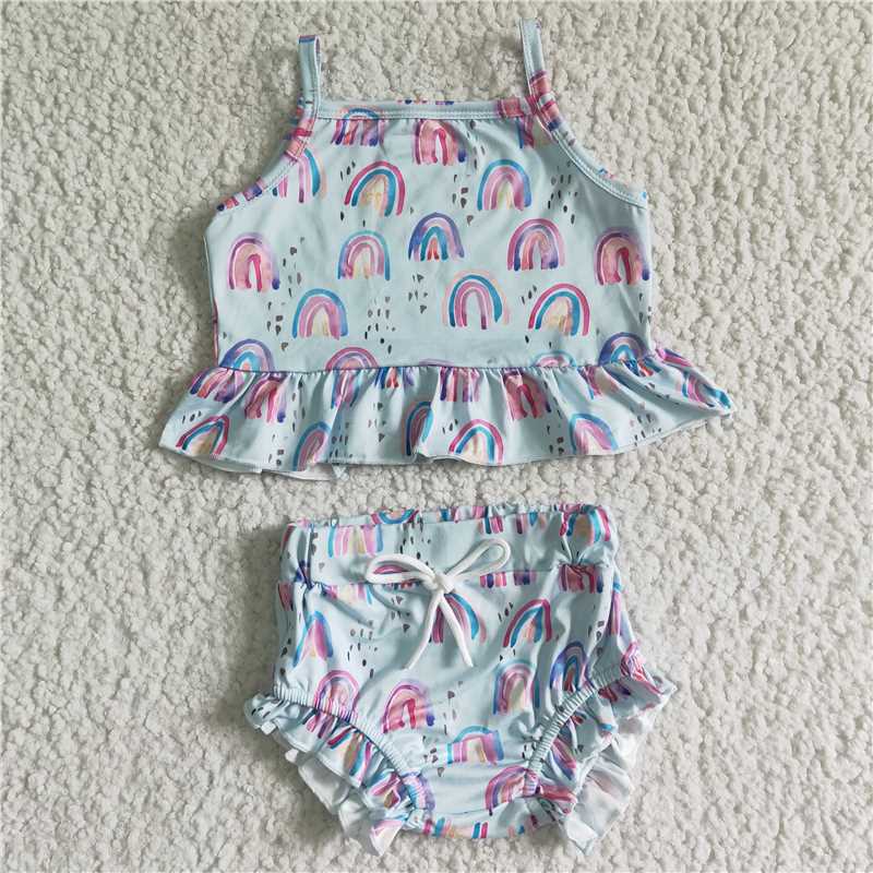 SALES NEW Baby girls rainbow summer bummie sets