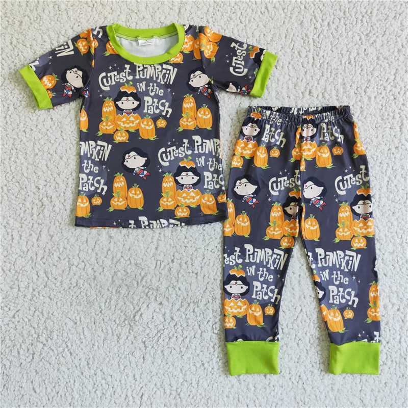 SALES NEW baby boys pumpkin pajamas legging sets