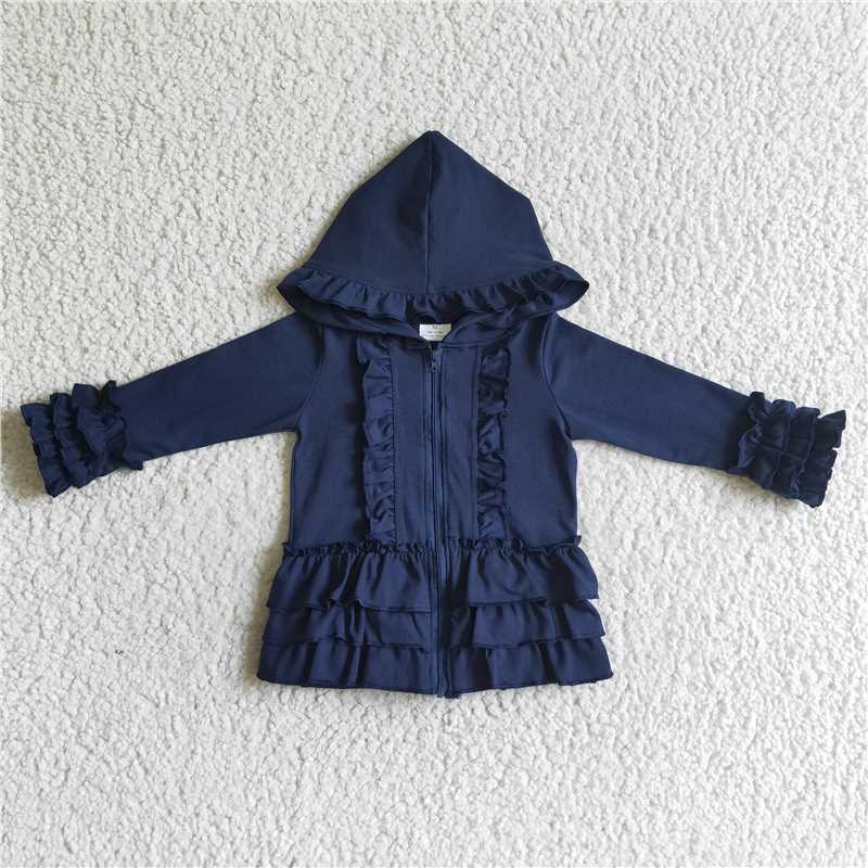 RTS NO MOQ Sibling baby girls clothes lace hooded long-sleeved tops