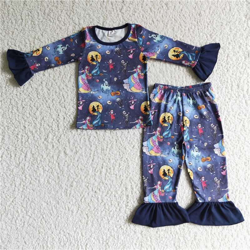 SALES NEW Baby Girls Halloween Long Sleeve Pajamas Clothing Sets Cute Theme Outfit for Infants