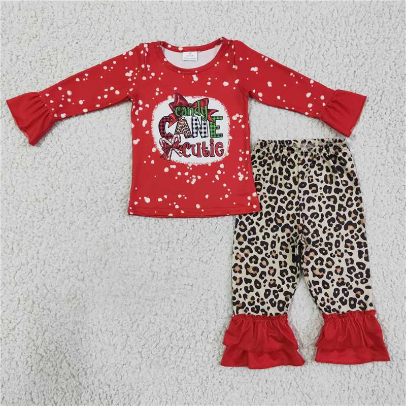 SALES NEW Baby Girls Christmas Candy Cute pants sets