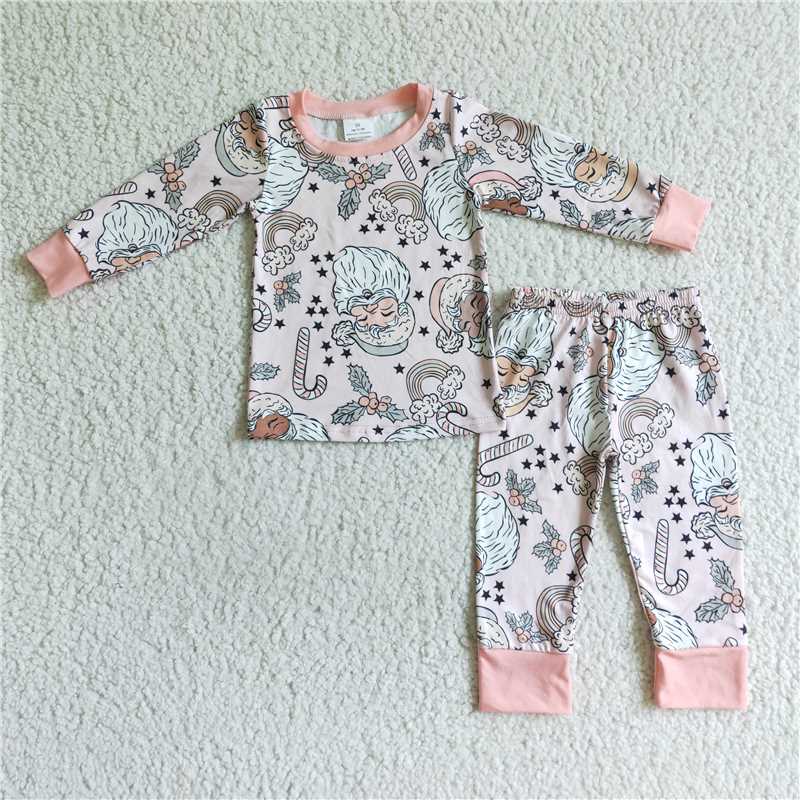 SALES NEW Girls pink santa pajamas
