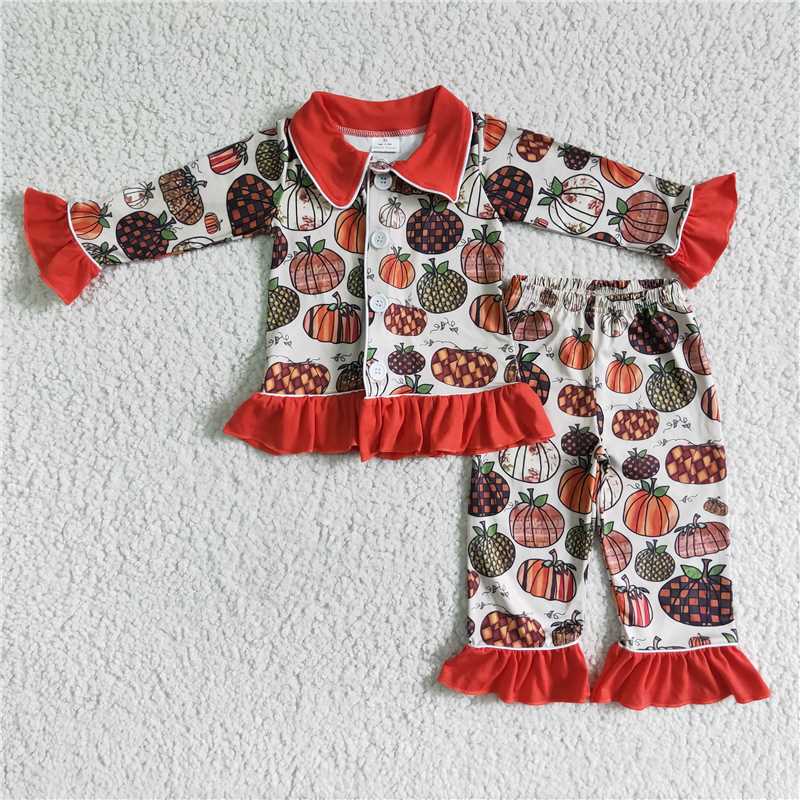 RTS NO MOQ Sibling Baby Girls boys Halloween Long Sleeve Pants Sets