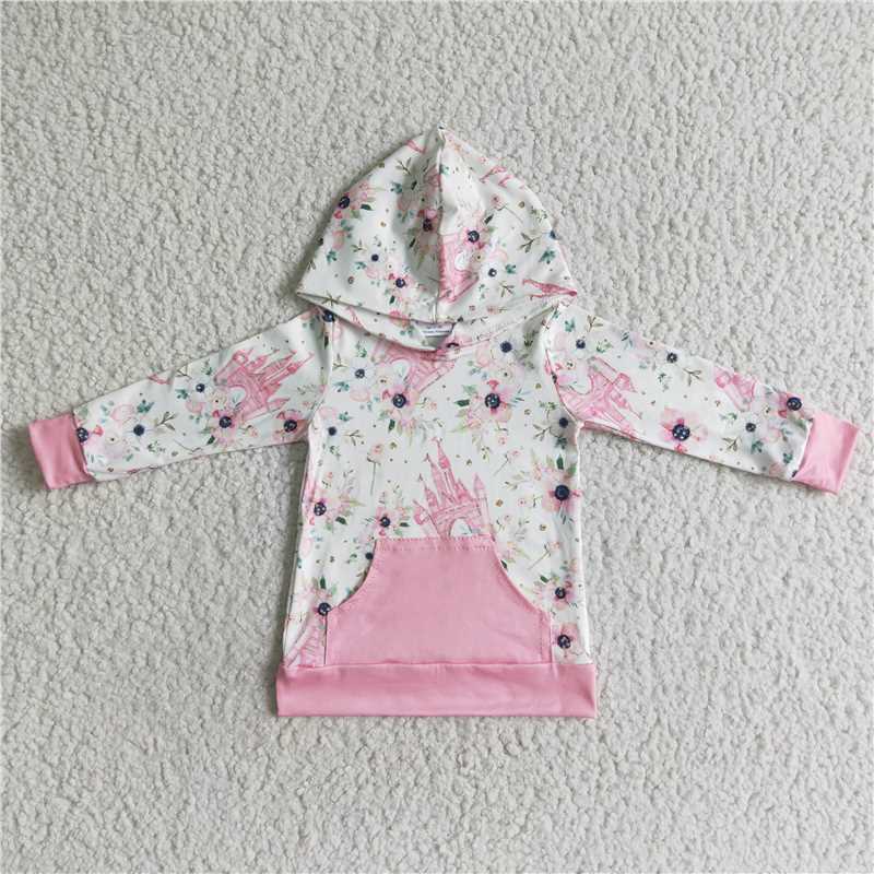 SALES NEW Baby Girls Long Sleeve castle hooded tops
