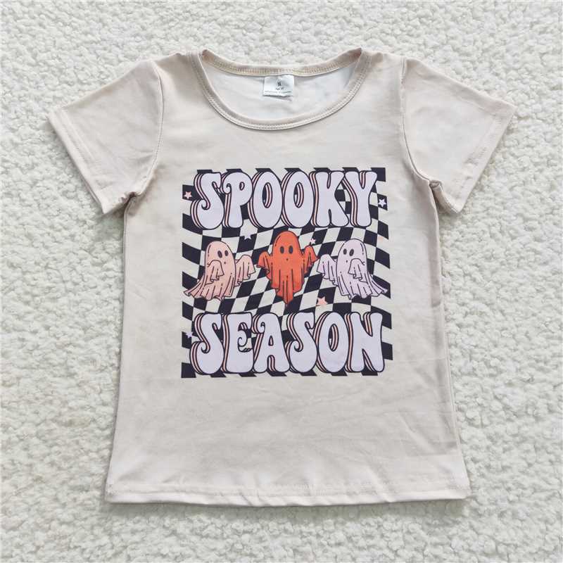 SALES NEW Baby Kids Spooky Halloween Season Tee Shirts Tops Cute Ghost Design for Children's Halloween Costume Party