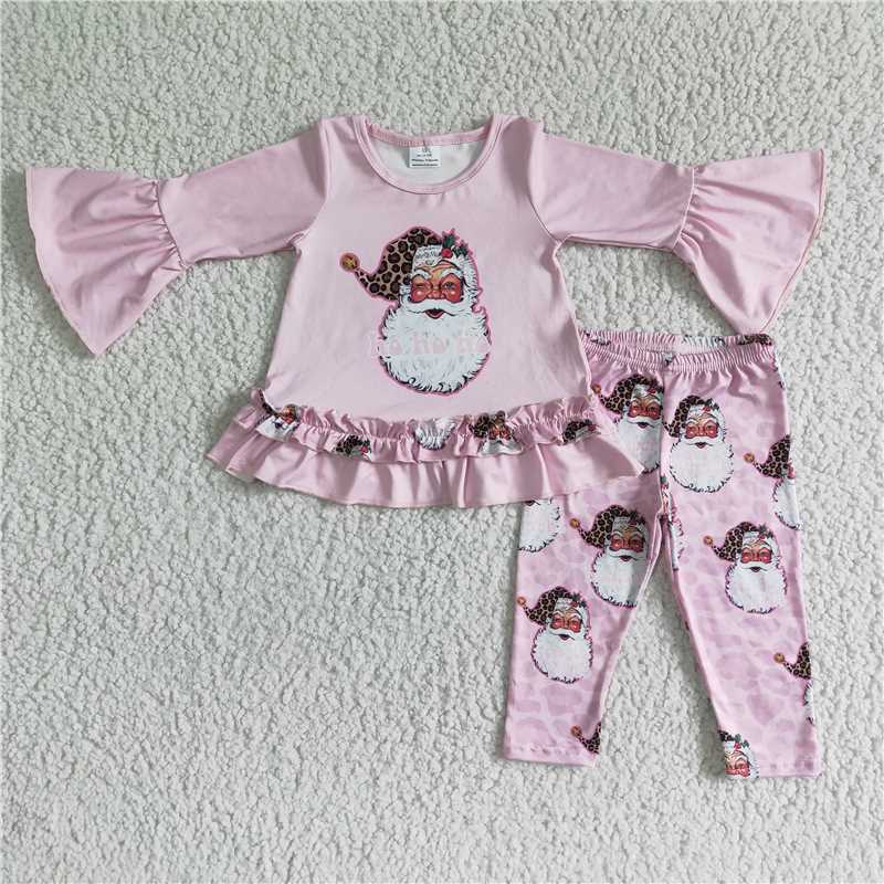 SALES NEW Baby girls Christmas Santa pink legging sets