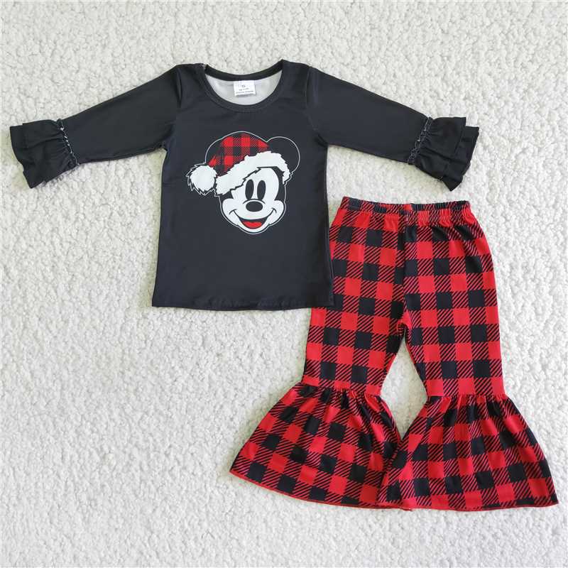 SALES NEW Girls Christmas plaid bell sets