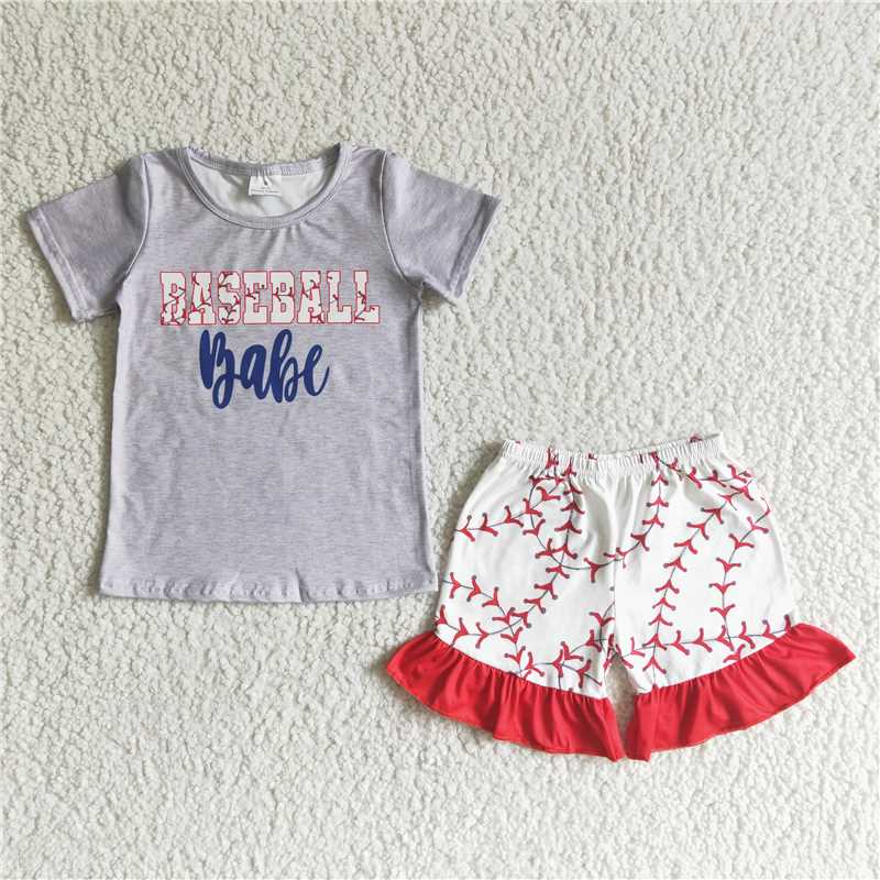 SALES NEW Baby girls baseball babe summer shorts sets