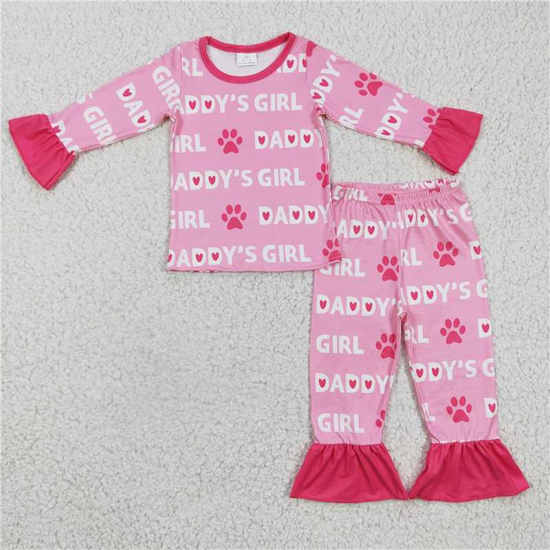 SALES NEW Baby Heart Pajamas Ruffle Pants Clothing Set Infant Girls' Sleepwear Soft Comfortable Two-Piece Outfit for Newborns