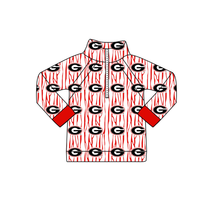 Custom moq 5 mix size milk silk summer team baby girls and boys clothes red long sleeve top-25.10.30