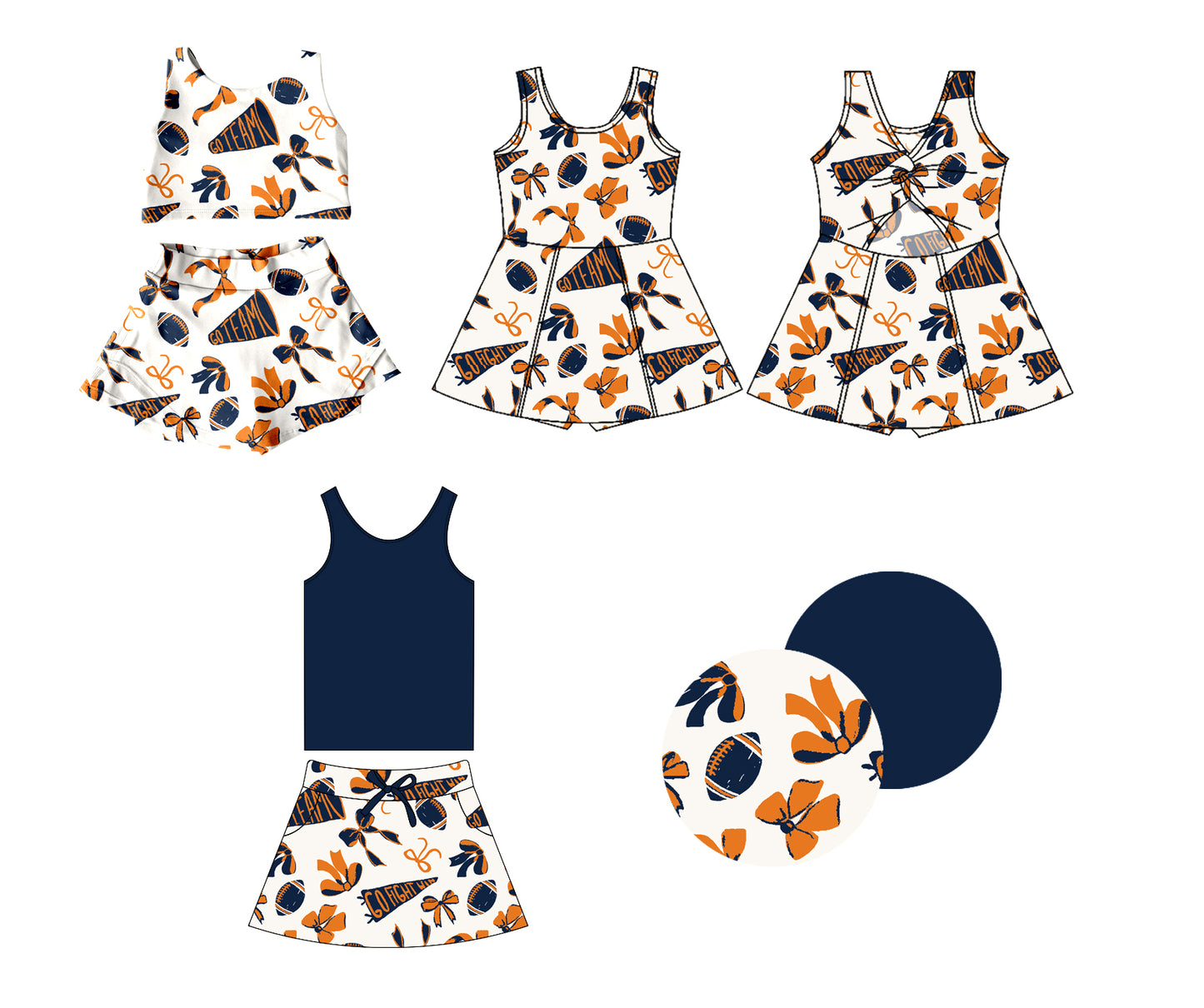 1.16 custom each style moq 5eta 4-6week Sibling Sisters rugby bow baby girl short sleeve shorts sets and dress and rompers match family design