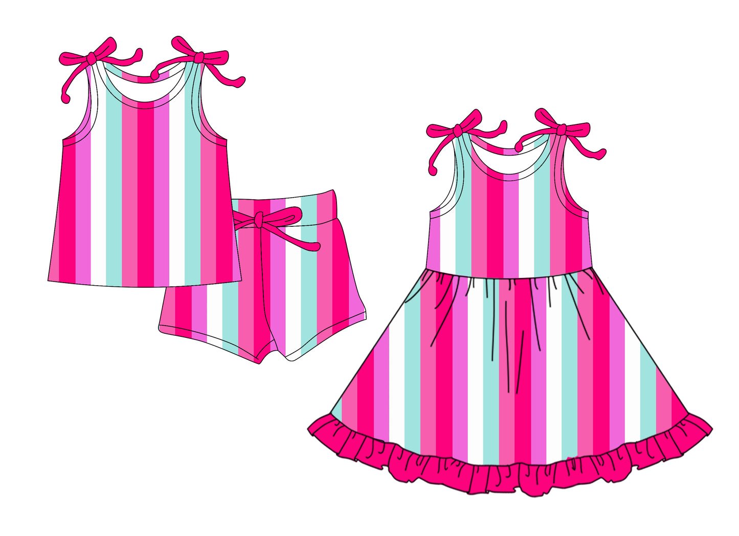 4.1 custom each style moq 5eta 4-6week Sibling Sister baby girl short sleeve shorts sets and dresses match design