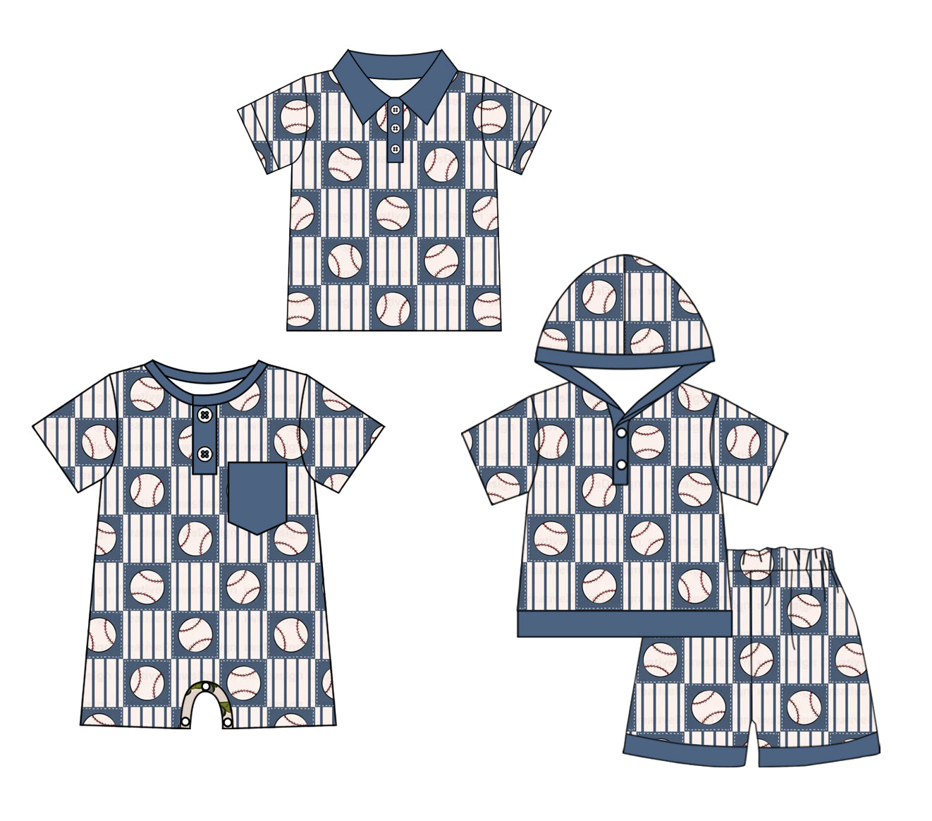 11.21 custom each style moq 5eta 4-6week Sibling Sister baseball baby boy short sleeve shorts sets and boy romper and top match design