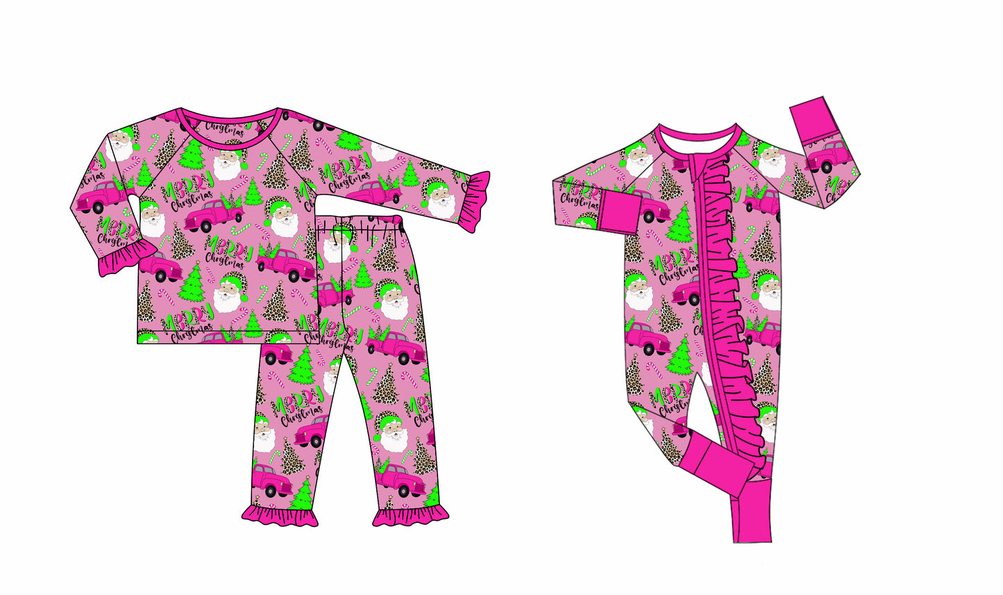 25.8.14 custom each style moq 5eta 4-6week Sibling Sister Christmas trees baby girl long sleeve pants sets and rompers match family design