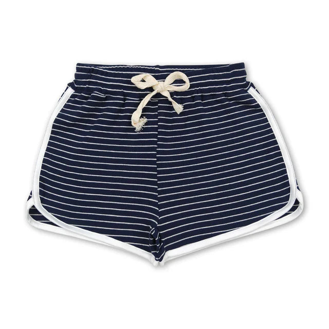 RTS NO MOQ Sibling Baby Girls Stripes Summer Sports Design Shorts