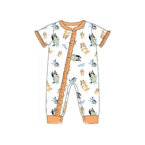 Deadline April 29 orange blue girls romper