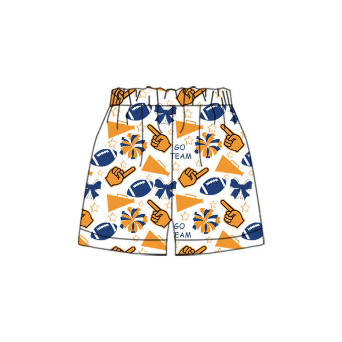 Custom moq 5 each style summer teams baby girls clothes team orange hooded long sleeve tops and short sleeve top and dress and shorts-25.6.12