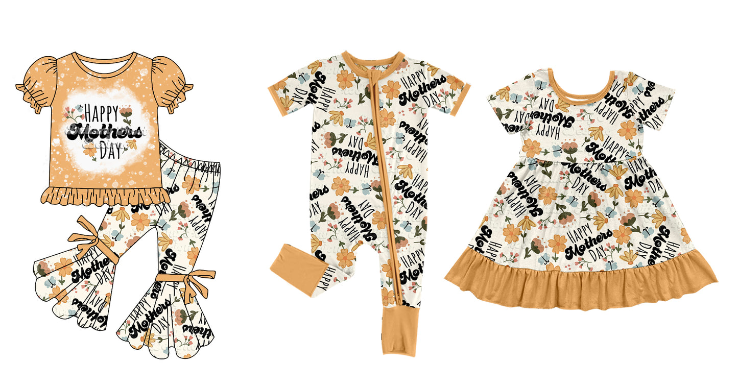 12.3 custom each style moq 5eta 4-6week Sibling Sister happy baby girl sets and dress and rompers match family design