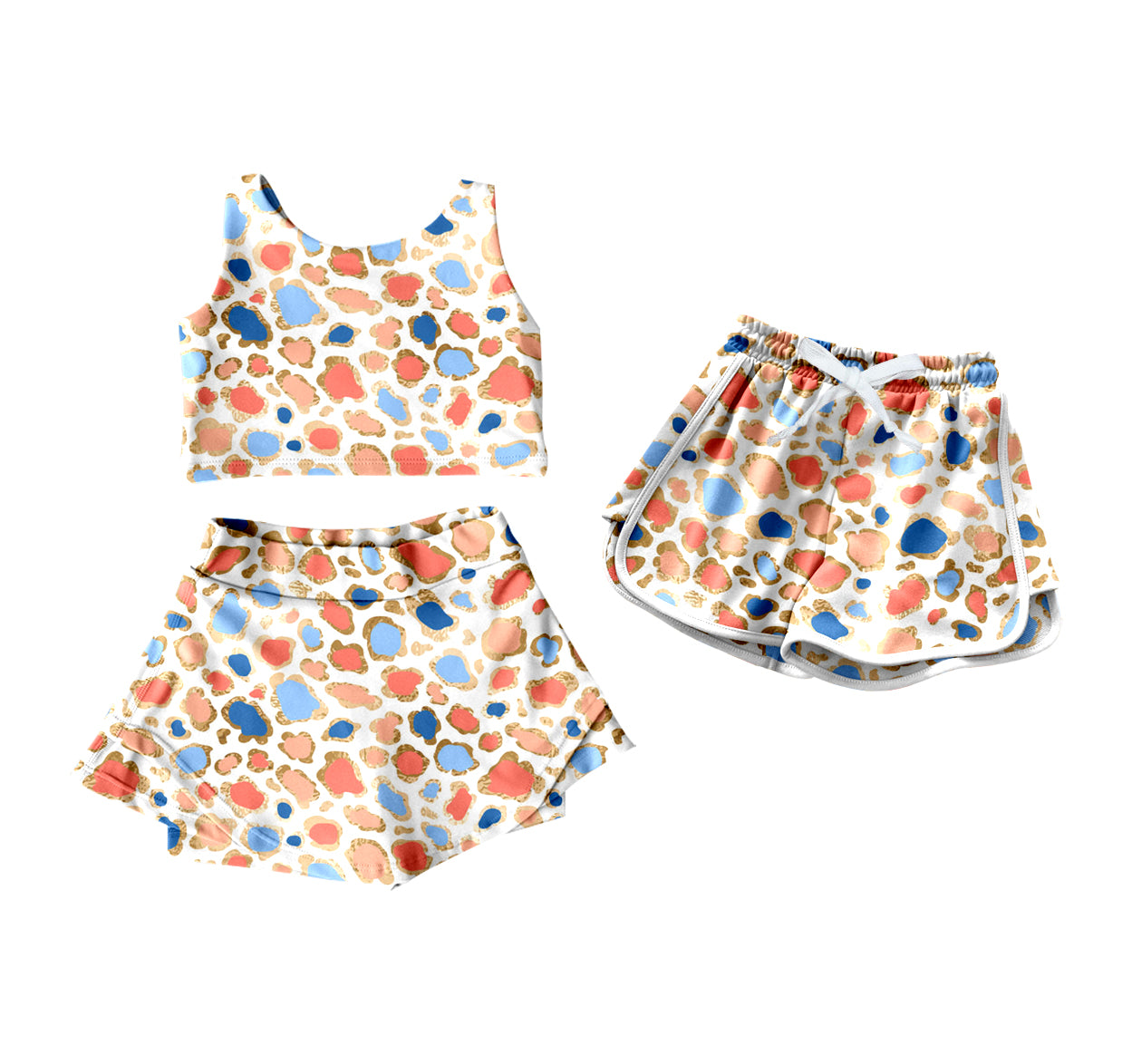 4.10 custom each style moq 5eta 4-6week Sibling Sister leopard baby girls clothes Short sleeve yoga dress and shorts match family design