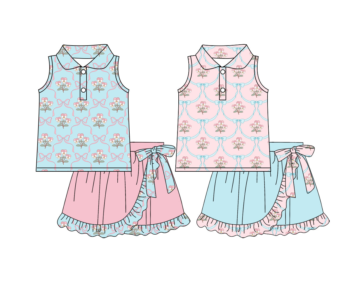 25.12.24 custom each style moq 5 eta 6-8week Sibling Sisters baby girl clothes short sleeve skirts sets 2 match family design