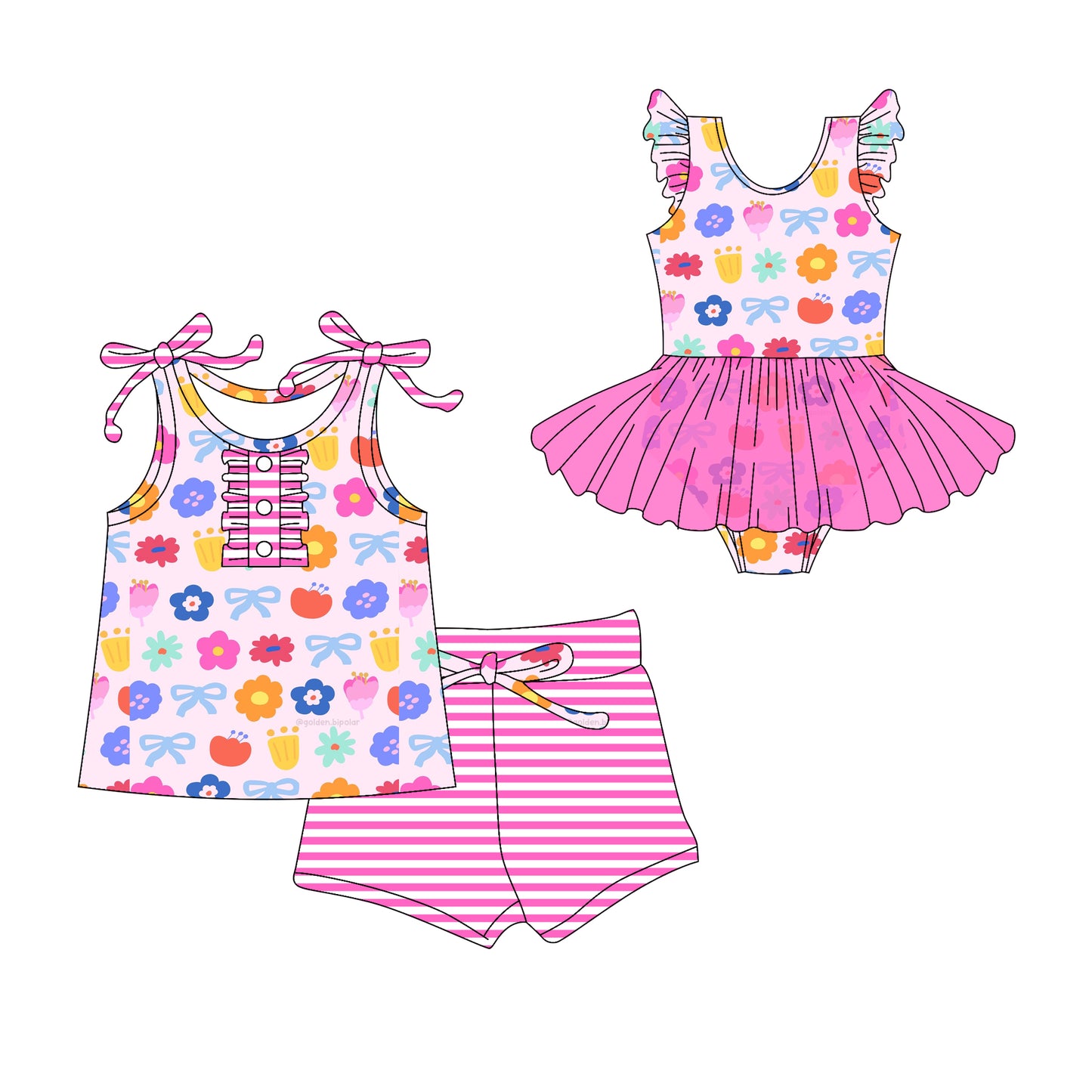 3.13 custom each style moq 5eta 4-6week Sibling Sister bow baby girl short sleeve shorts sets and romper match design