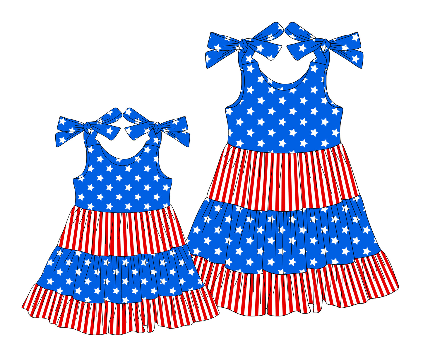 3.3 custom each style moq 5eta 4-6week Sibling Sister baby girls clothes short sleeve dress and adult dress match family design