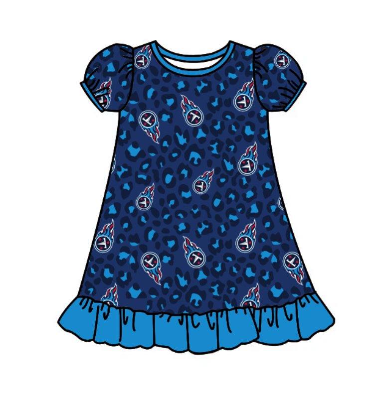 custom moq 3 eta 6-7weeks Blue long-sleeved nightgown for sleeping