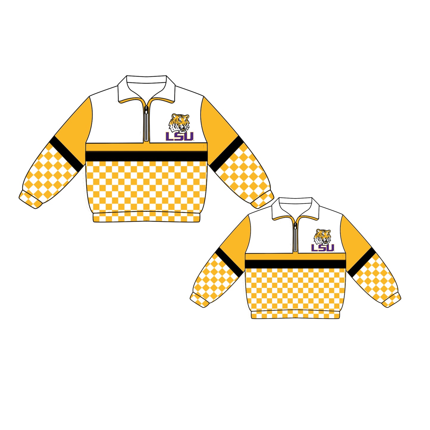 Custom moq 5 mix size milk silk summer teams Daddy and Me Yellow Long Sleeve Team Pullover Tee Shirts