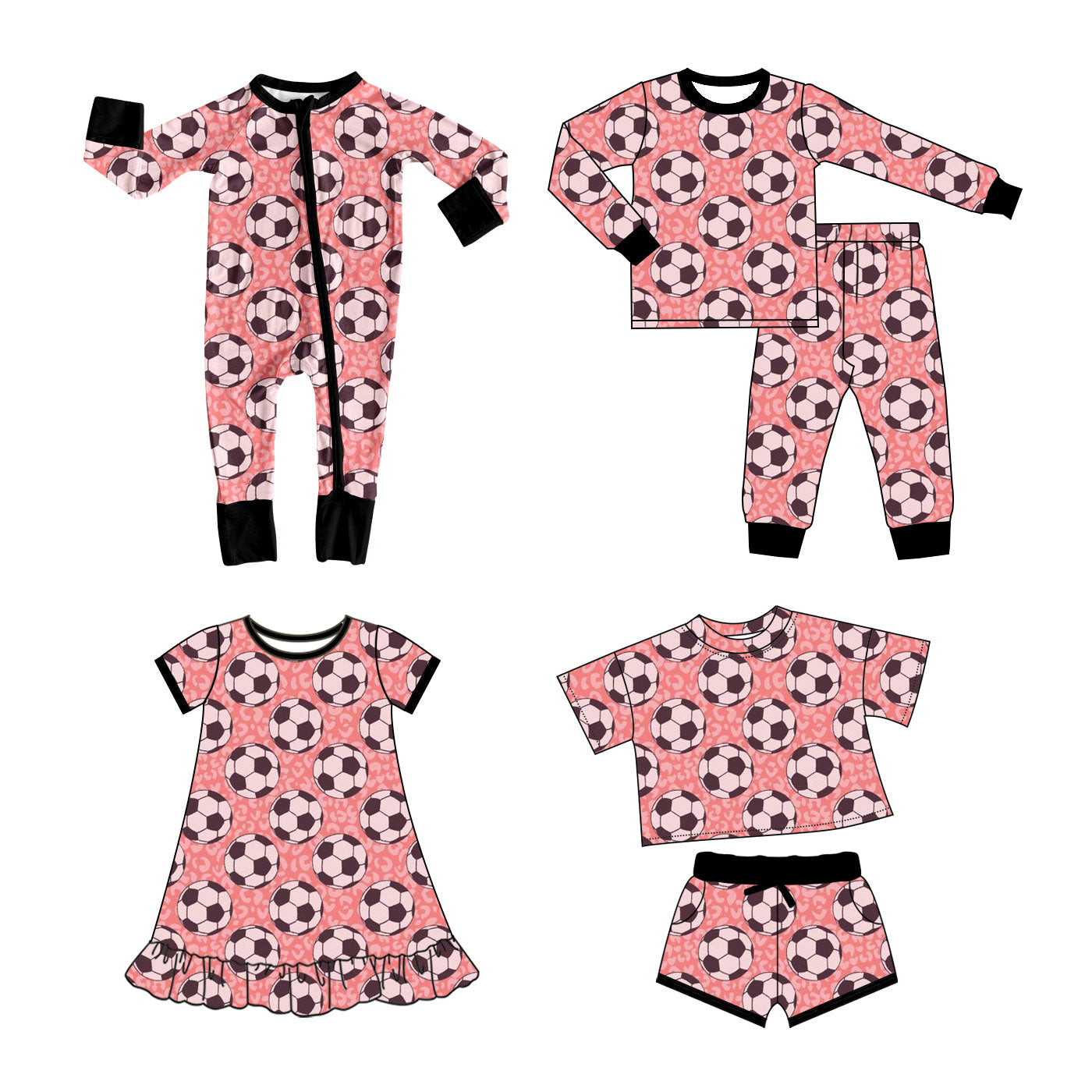 25.10.13 custom each style moq 5 eta 6-8week Sibling Sisters football baby girl long sleeve pants sets and shorts sets and dress and rompers match family design